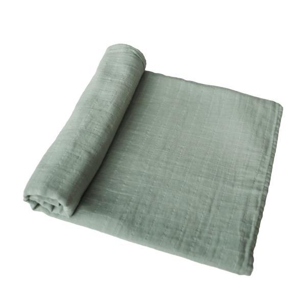 MUSHIE Muslin Swaddle Blanket Organic Cotton (Sage)