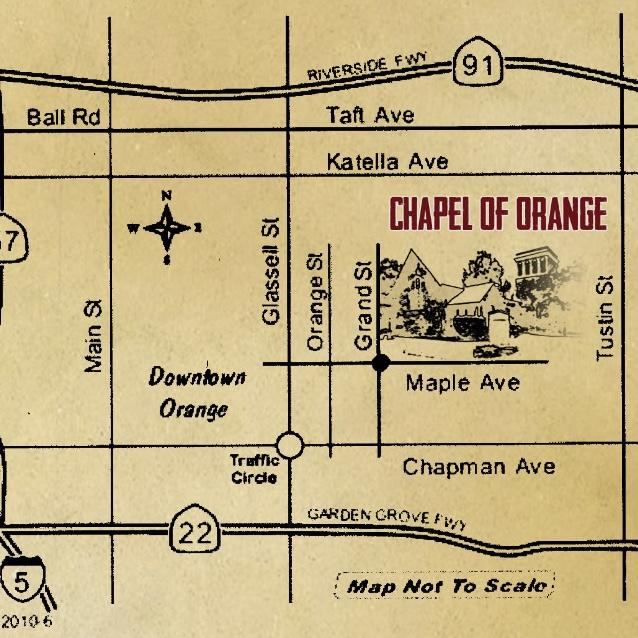 Three of the closest "free" public parking lots are located at: Corner of Maple & Orange, the Orange Public Library at: 407 E. Chapman Ave or City Hall at: 300 E. Chapman Ave