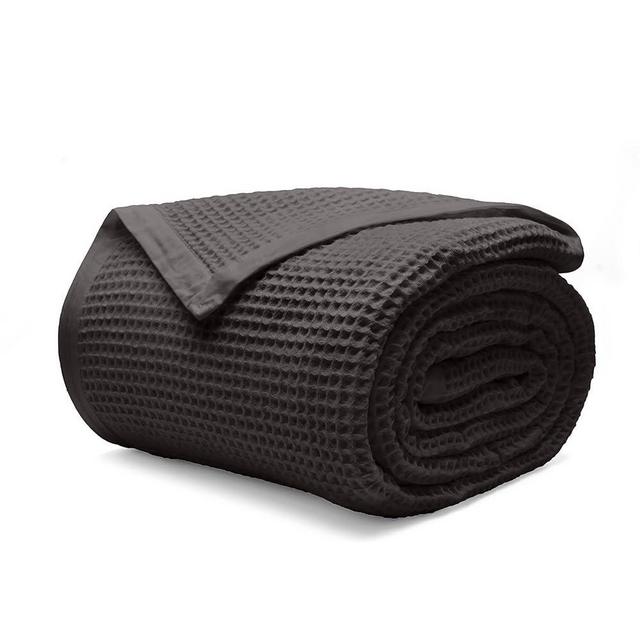 Salt Earth GOTS Certified 100% Organic Cotton Throw Blanket, Queen Size Waffle Blankets & Throws For Home, Throw Blanket For Couch, Modern & Cozy Blanket, All Season,Comfy & Soft Blanket(Grey Glimmer)