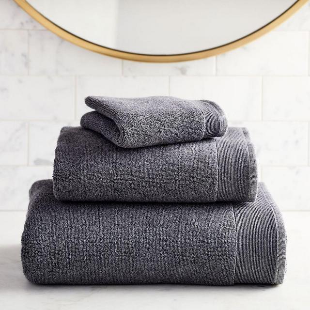 Organic Luxe Fibrosoft Towel, Set of 3, Gray Dusk Melange