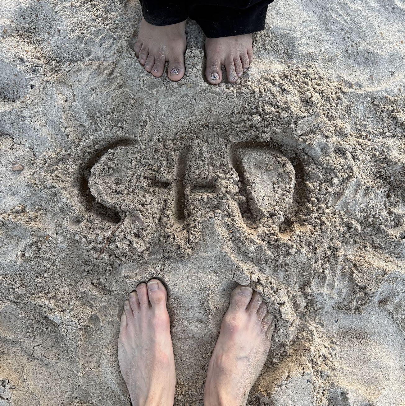 March 12th - showing love in the sand while practicing for volleyball