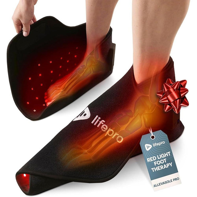 LifePro Red Light Therapy for Hands, Feet & Ankles – Cordless Glove & Foot Wrap with Dual Wavelengths (660nm & 850nm) Infrared Foot Therapy, Auto Shut-Off Timer for Wellness, Relaxation & Comfort