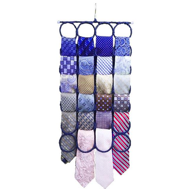 Tie & Scarf Hanger, Closet Organizer, Clutter Removing Hanger for Scarves, Shawl, Belts & Accessories (Black)