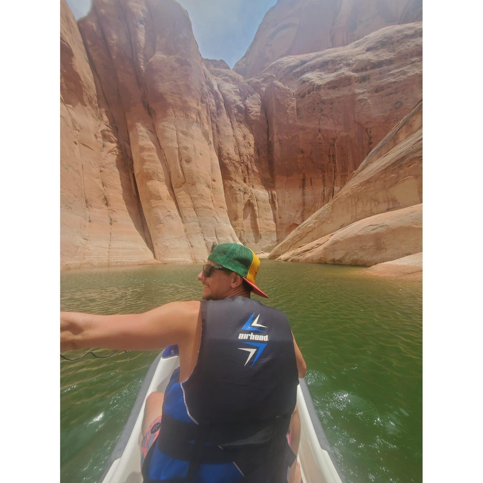 Emerald green water and golden canyons, seriously, this place is out of this world!