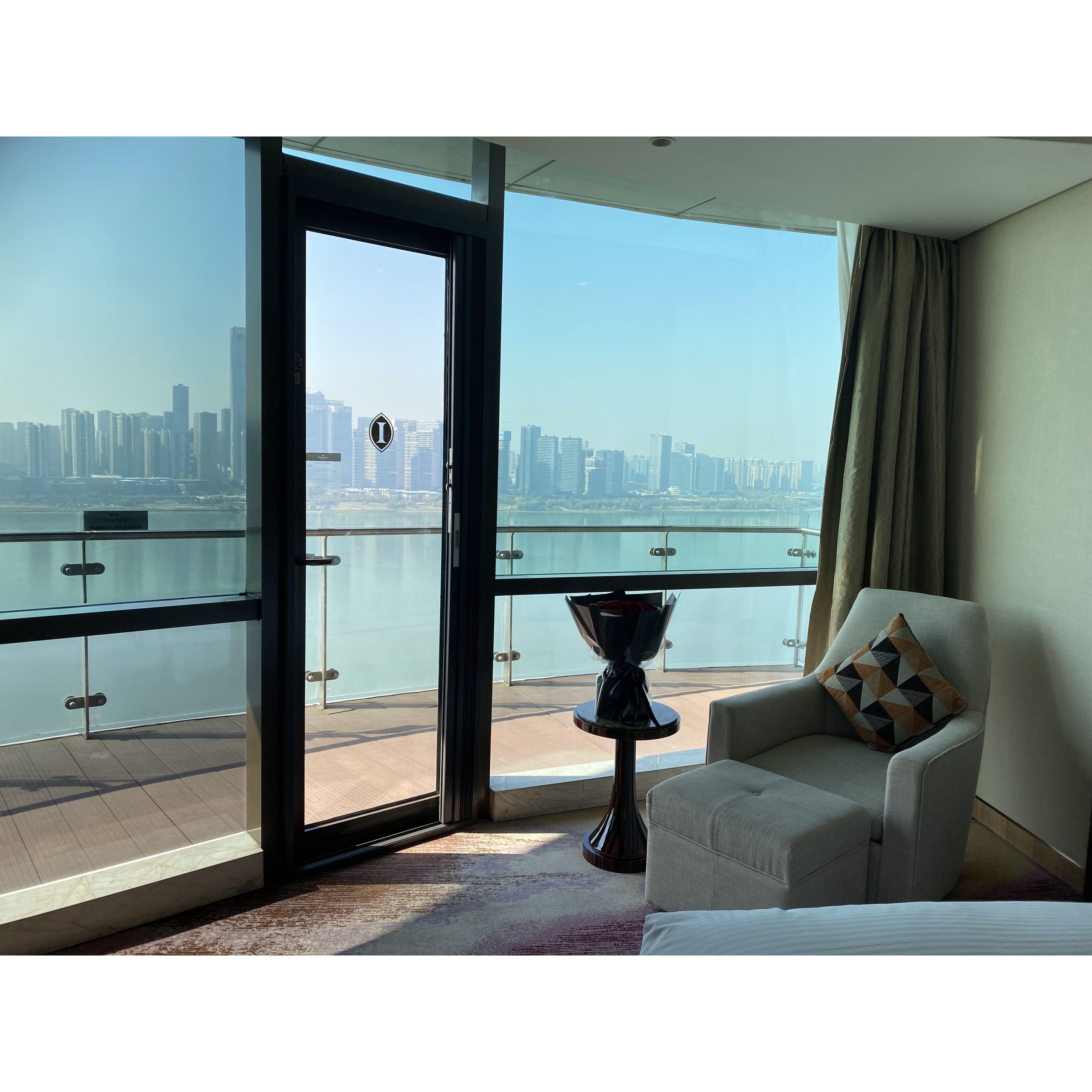 Room with a balcony view -- where Benny proposed!