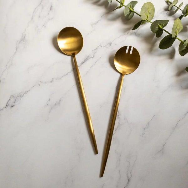 Gilded Salad Servers Set