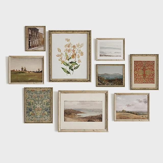 Set 9 Landscape Wall Art, French Botanical Art Prints, Vintage Framed Wall Art, Vintage Art Prints, Cottage Art Vintage Prints, French Country Wall Art, Prints For Wall Decor, Farmhouse Art Prints