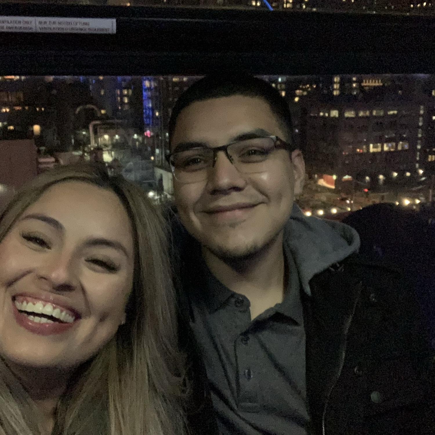 On the Seattle Great Wheel in WA.