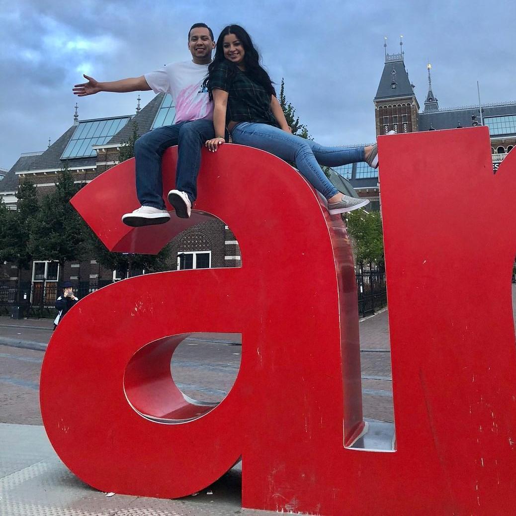 Our Amsterdam trip, Fatima needed a lot of help getting off this A