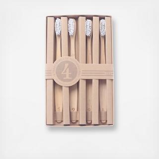Numerals 4-Piece Toothbrush Set