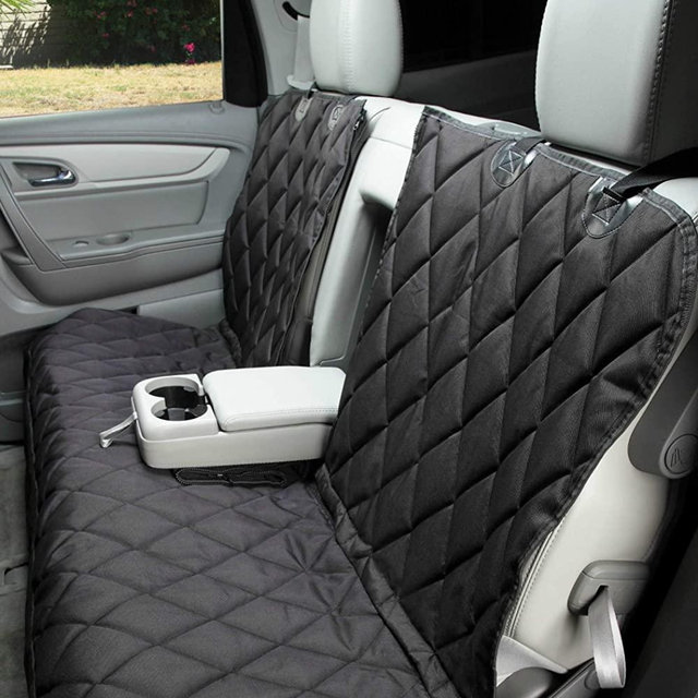 4Knines Dog Seat Cover Without Hammock 60/40 Fold Down Seat and Middle Seat Belt Capable - USA Company