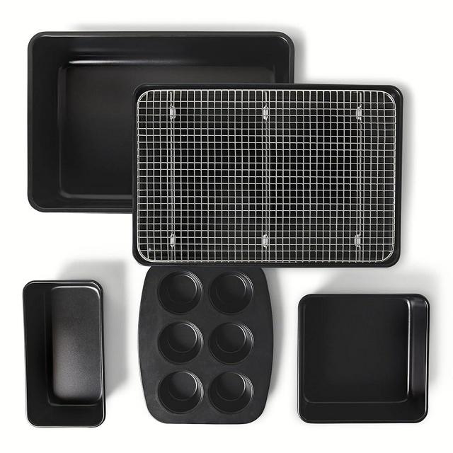 Amazon Basics Nonstick Bakeware 6-Piece Set, Stackable, Dishwasher and Oven-Safe