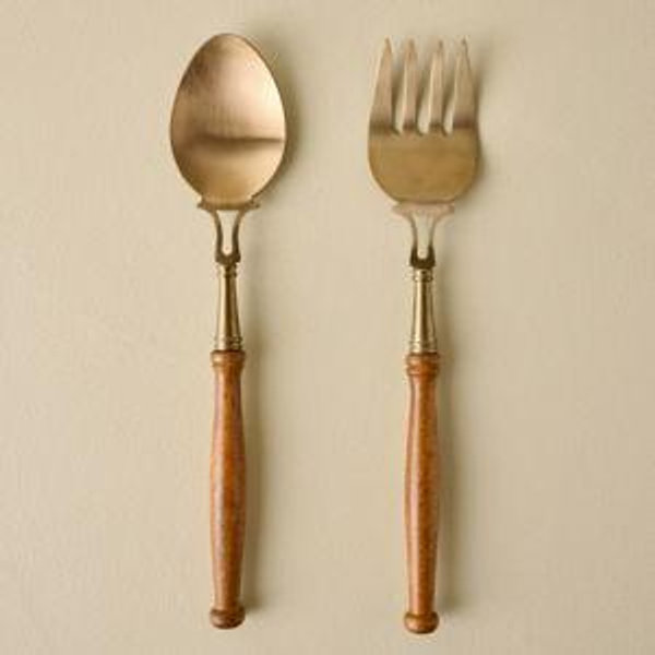 Antiqued Wood Serving Set