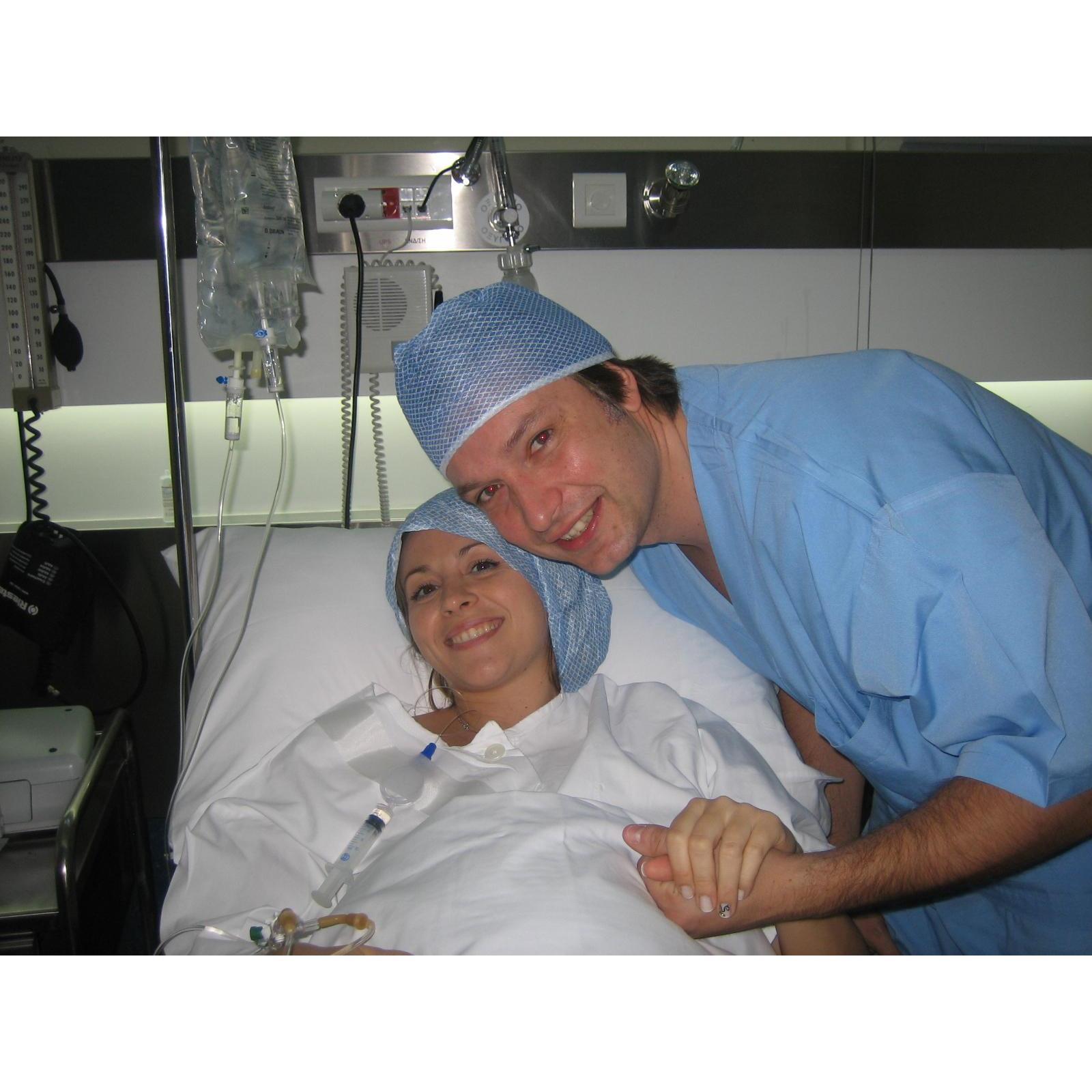 An hour before Eleonora's birth at MITERA Maternity Hospital in Athens...2.12.2007