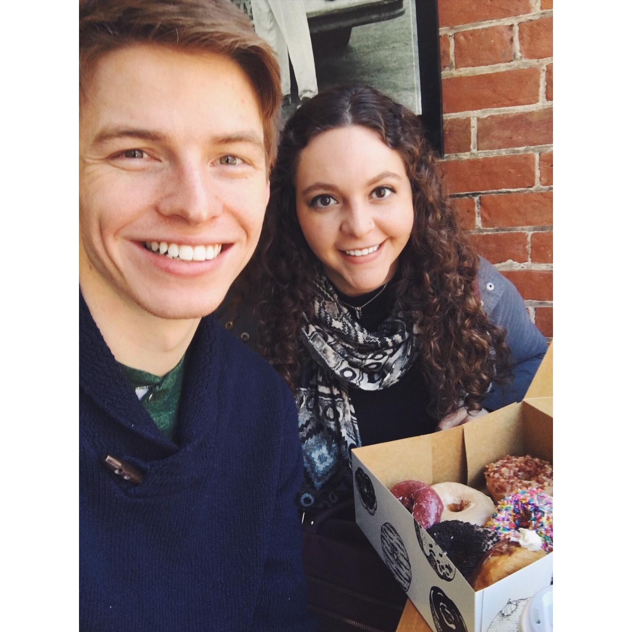 Our first trip to Cincinnati together, and yes we ate all of those donuts.