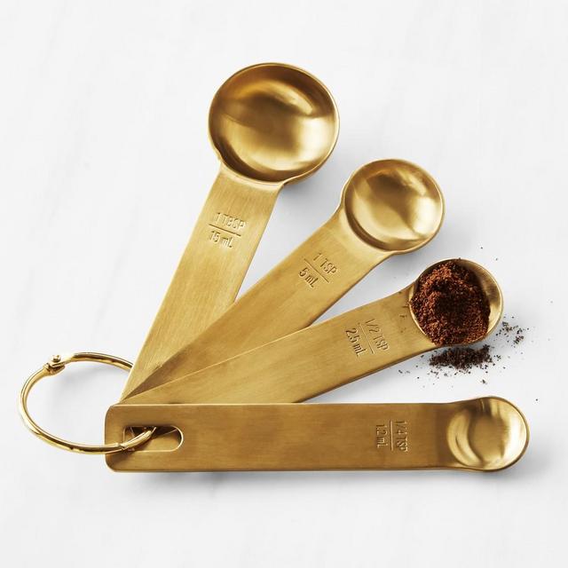 Williams Sonoma Gold Measuring Spoons, Set of 4