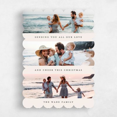 Beige Scalloped Holiday Card - Cambridge
