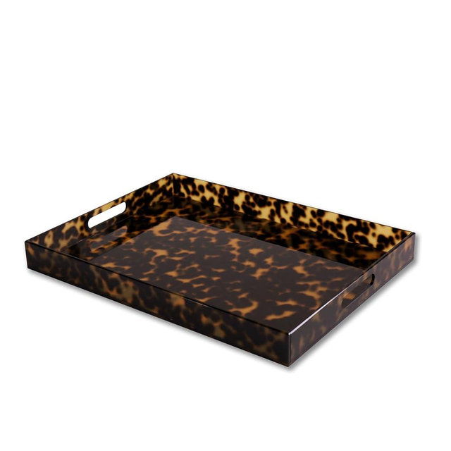 VIDA Acrylic Tortoise X-Large Tray with Handles