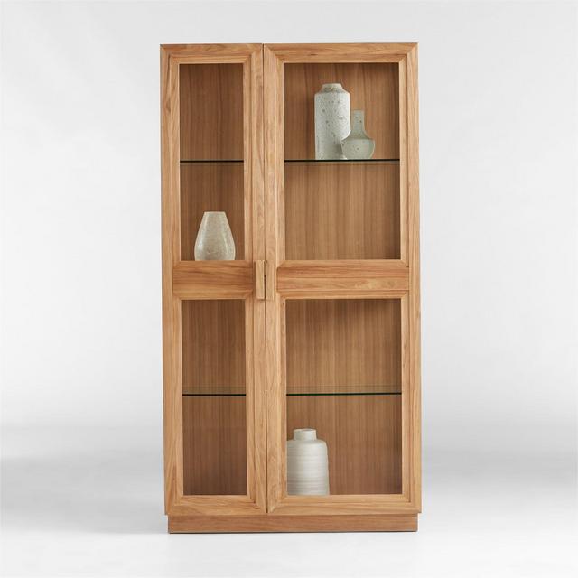 Calypso Glass and Natural Wood Cabinet