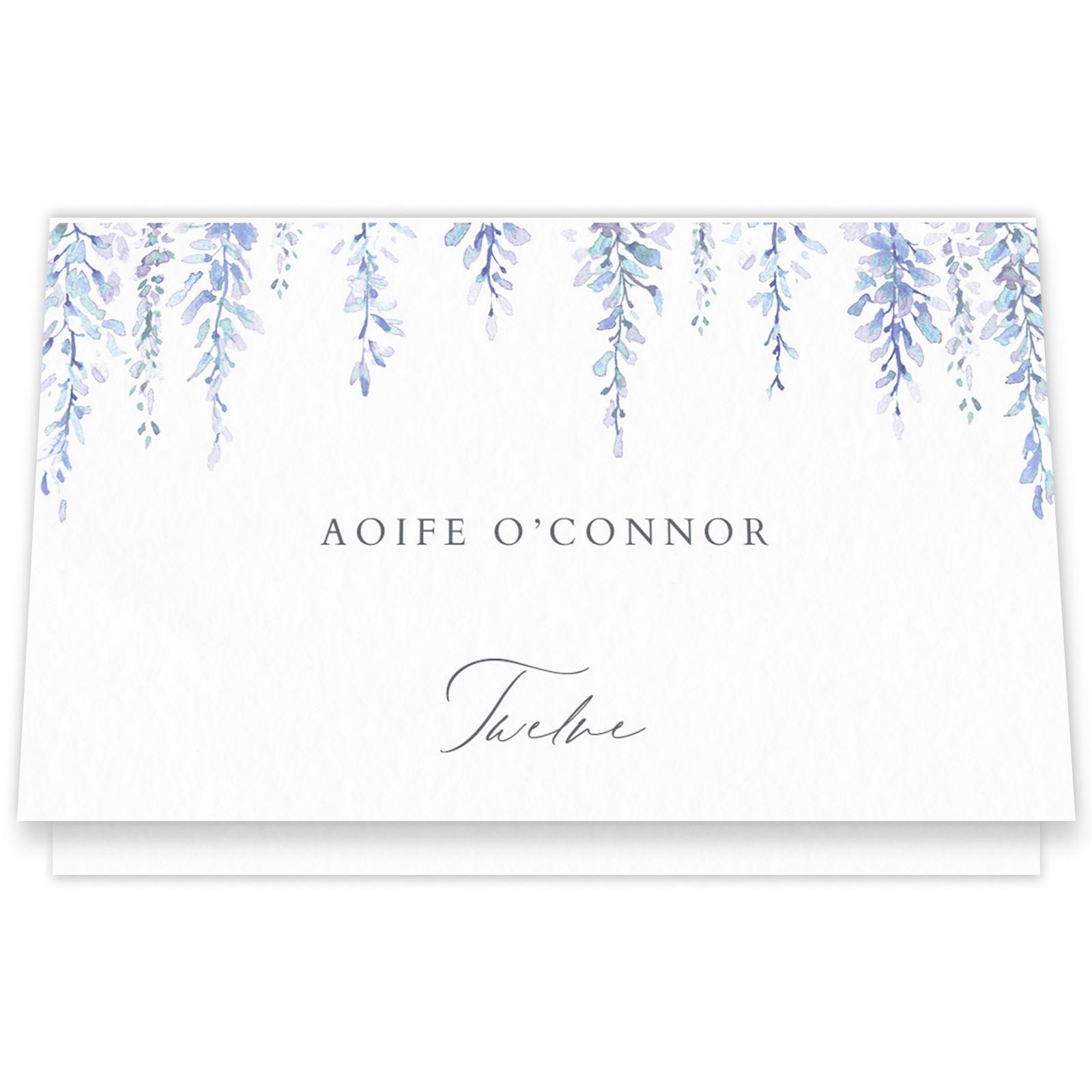 Wedding place card paper top