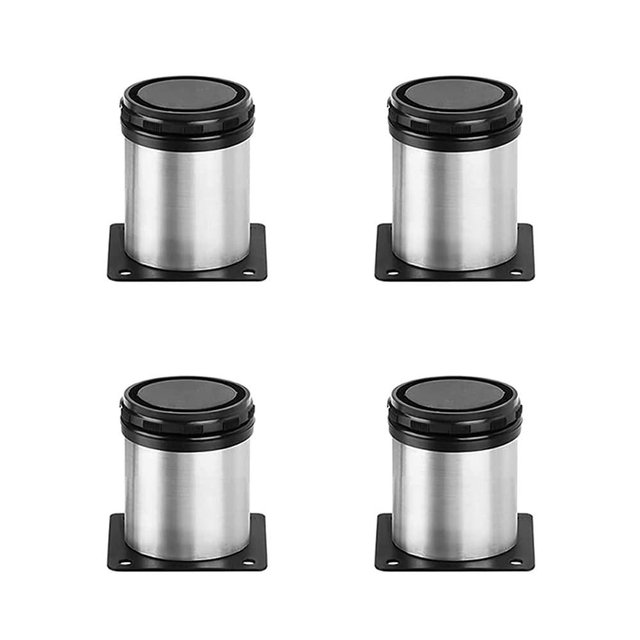 Owfeel Stainless Steel Furniture Legs Adjustable Metal Desk Feet Office Table for Home DIY Projects TV Stand Bench Dining Board Desk Sofa Couch Chair Cabinet Pack of 4 (5cm)