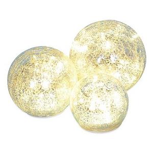 LED Crackle Glass Spheres (Set of 3)