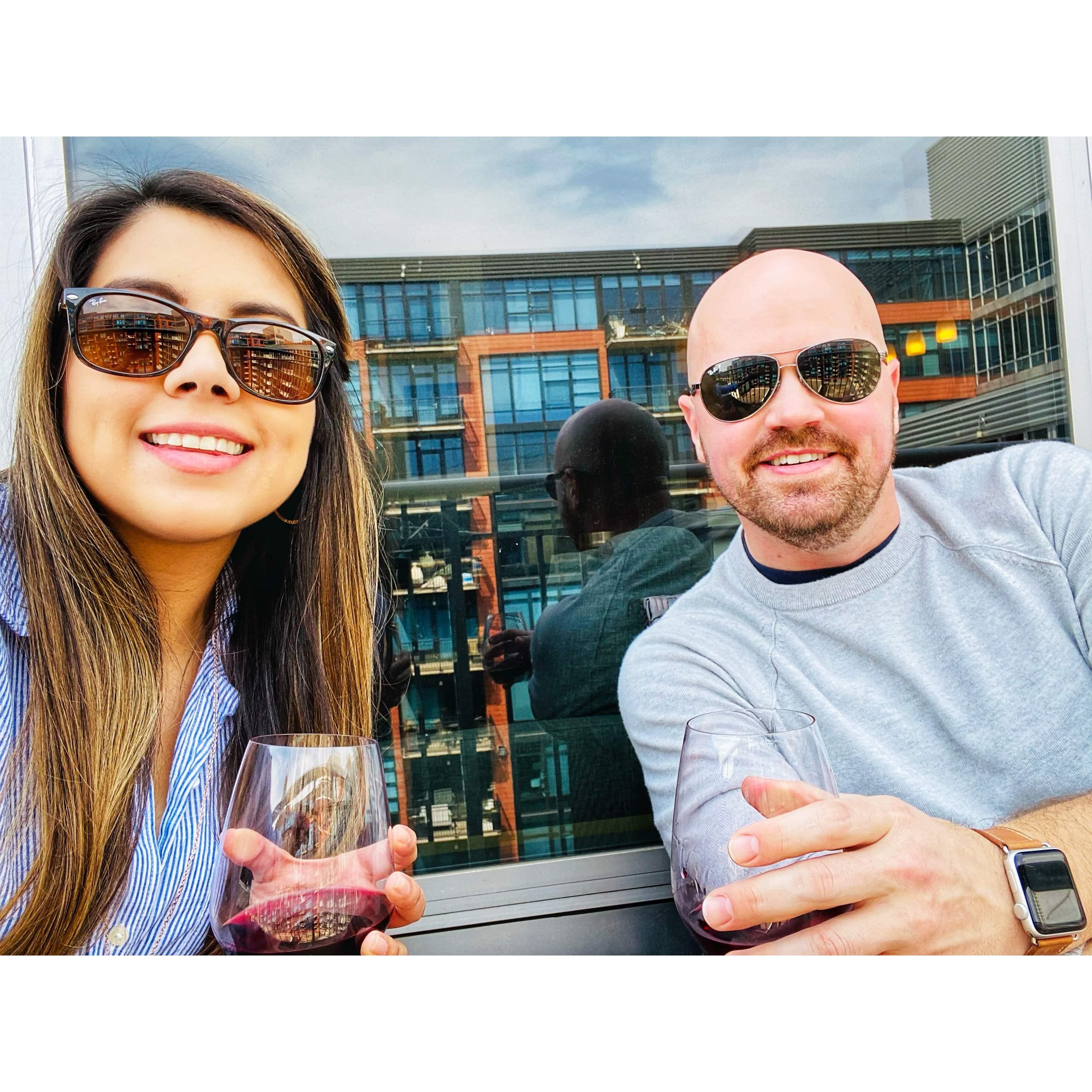 Patio and wine always make for great conversations.