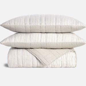 Washed European Linen Quilt Set