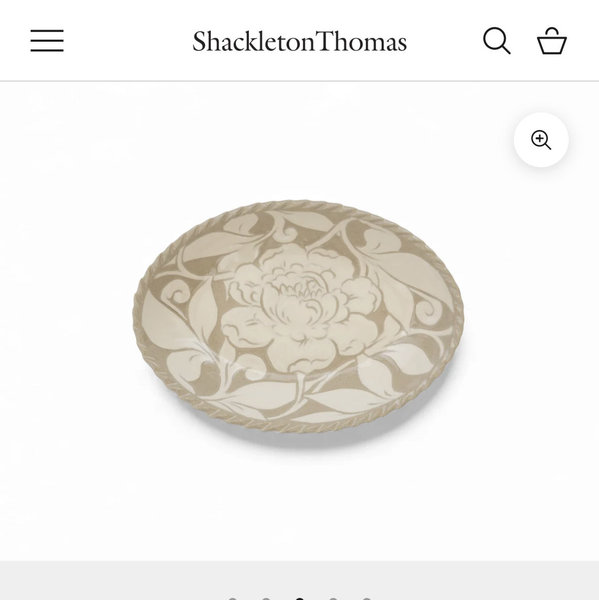 Medium Cream Carved Oval Platter