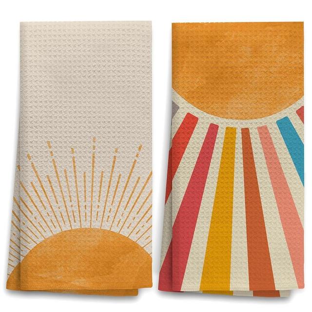 OHSUL Boho Kitchen Towels, Boho Hand Towels, Boho Hand Towels for Bathroom, Boho Bathroom Towels, Tea Towels for Kitchen, Decorative Kitchen Towels (Color-1)