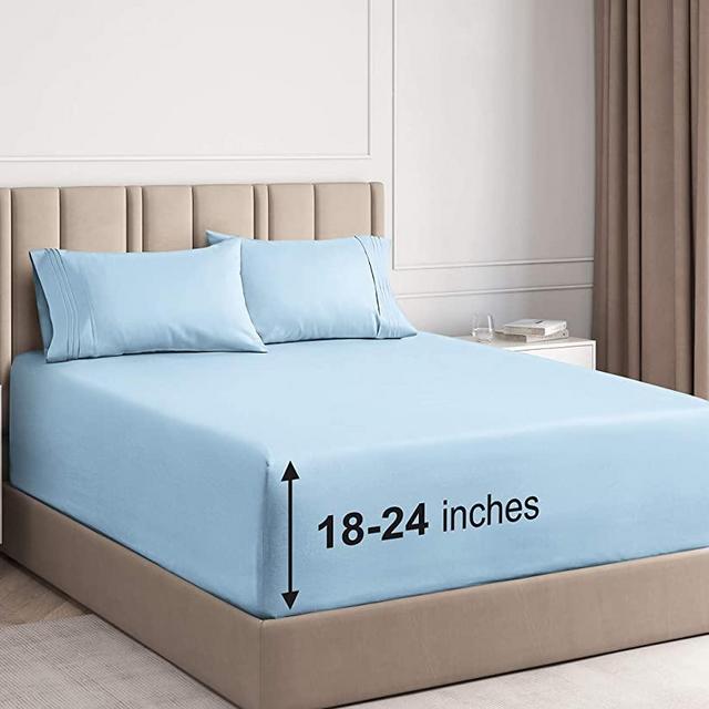 Extra Deep Pocket Sheets - 4 Piece Sheet Set - King Size Sheets Deep Pocket - Extra Deep Bed Sheets - Deep King Fitted Sheet Set - Super and Ultra Deep Sheets - For Deep Pockets Mattress - Fits Easily