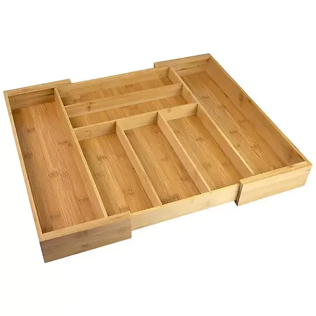 Bamboo Expandable Cutlery Organizer
