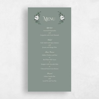 Deep Sage, Green Wedding Menu - Melcher