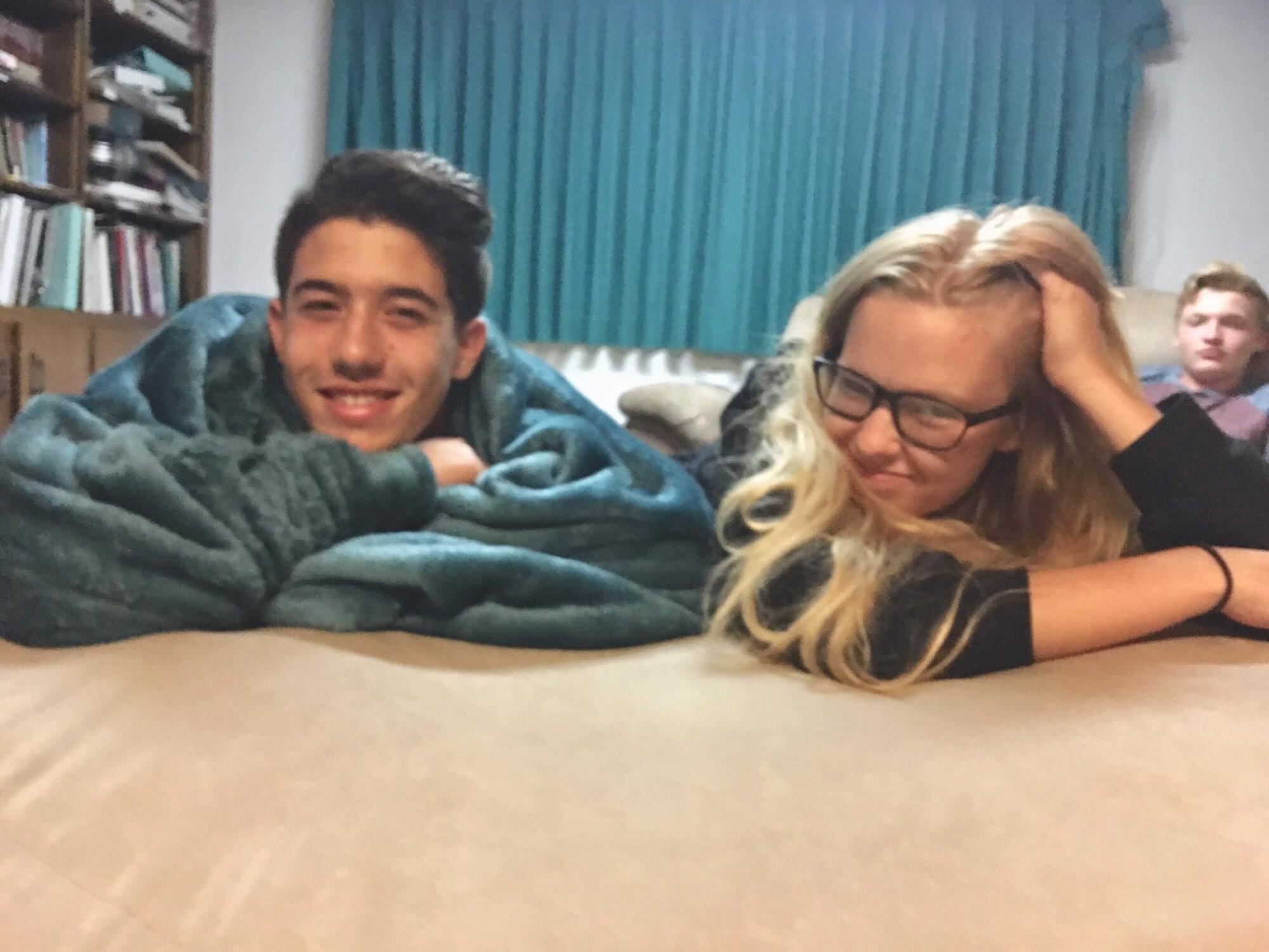 "The paparazzi" snapping a picture as Emma and Eli hang out- Sep. 2019