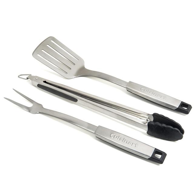 Cuisinart® 3 Piece Professional Tool Set - Set Includes Stainless Steel Spatula, Tongs And Fork With Rubber Grips