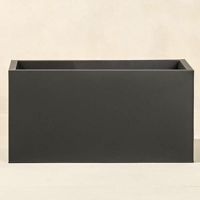 BLOX 32" LOW GALVANIZED CHARCOAL PLANTER