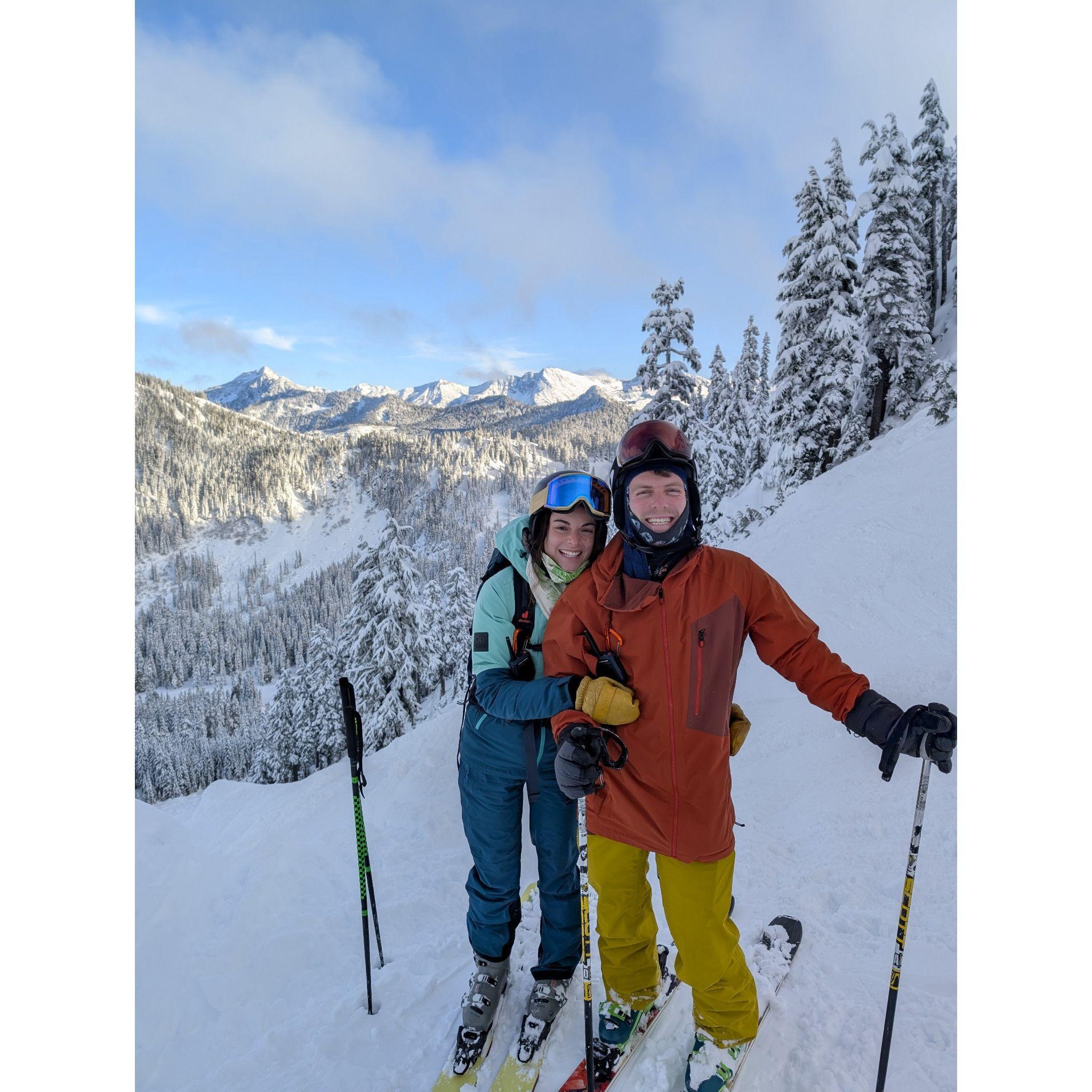 Skiing at our home mountain, Steven’s Pass