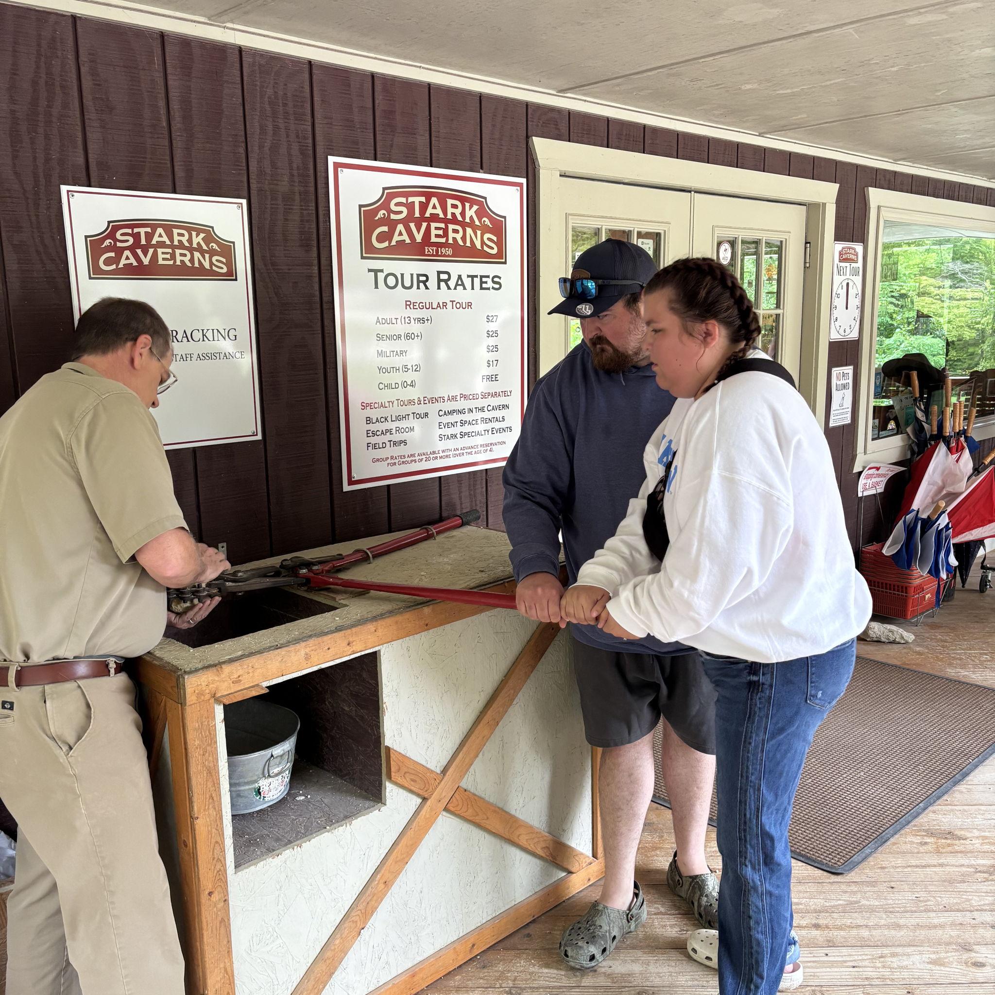 Breaking our cave rock!