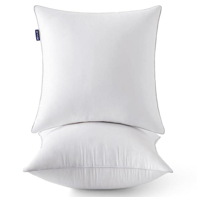 MIULEE 20 x 20 Pillow Inserts (Set of 2) -Throw Pillow Inserts with 100% Cotton Covers, Square Sofa Pillow Inserts, Decorative Pillow Inserts -Couch Pillows
