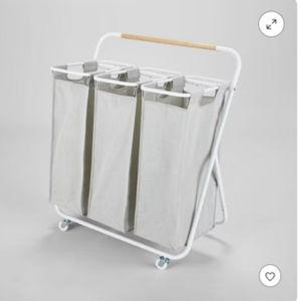 Rolling Triple Sorter Bright room: Multicolor Laundry Hamper with Wheels