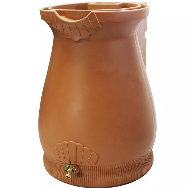 65-Gallon Urn Rain Wizard Decorative Barrel (Terracotta, 1 Pack)