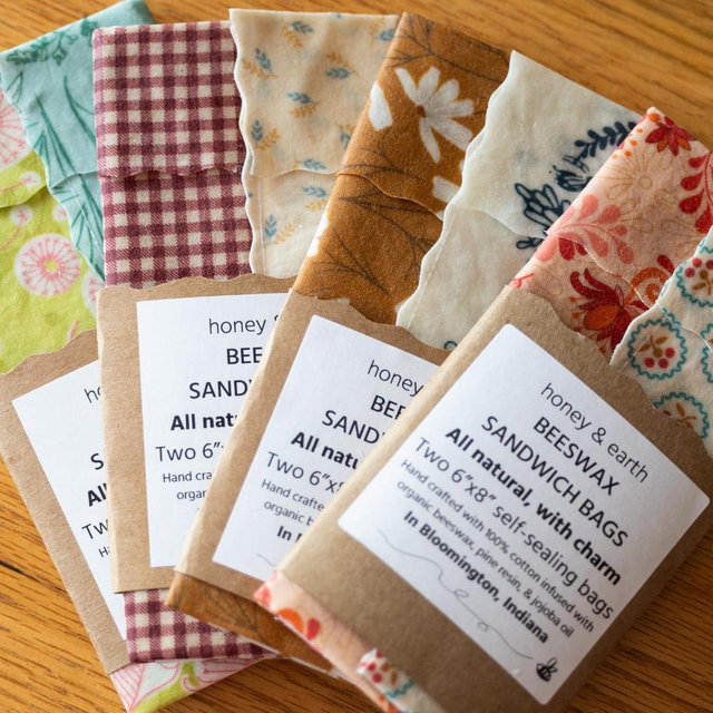 Beeswax Sandwich Bags | 2-pack | Reusable | Eco Friendly | Fully Compostable | Antibacterial | Kitchen Gift | Kitchen Accessory