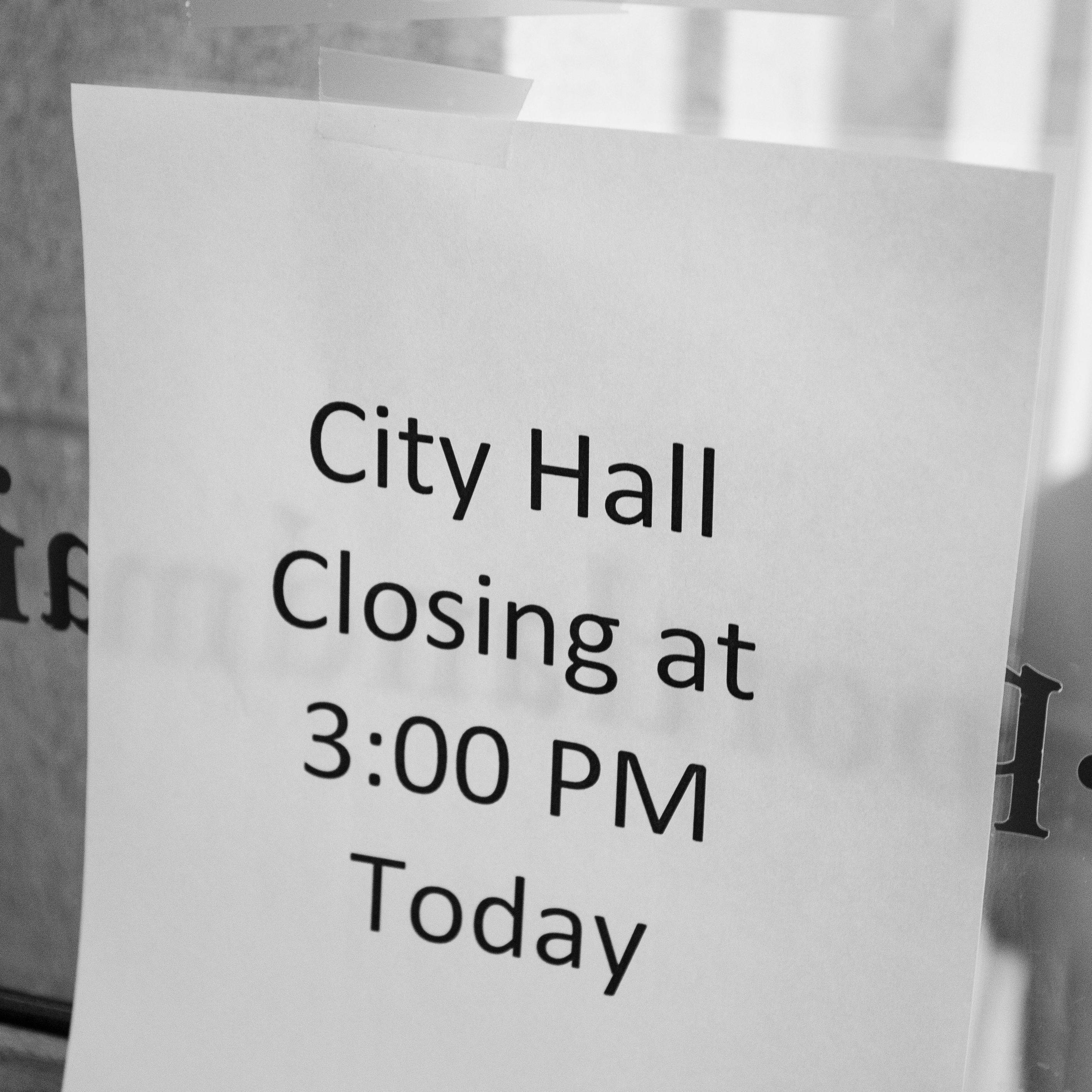 The first case of Covid-19 at City Hall was announced so we had to leave early!