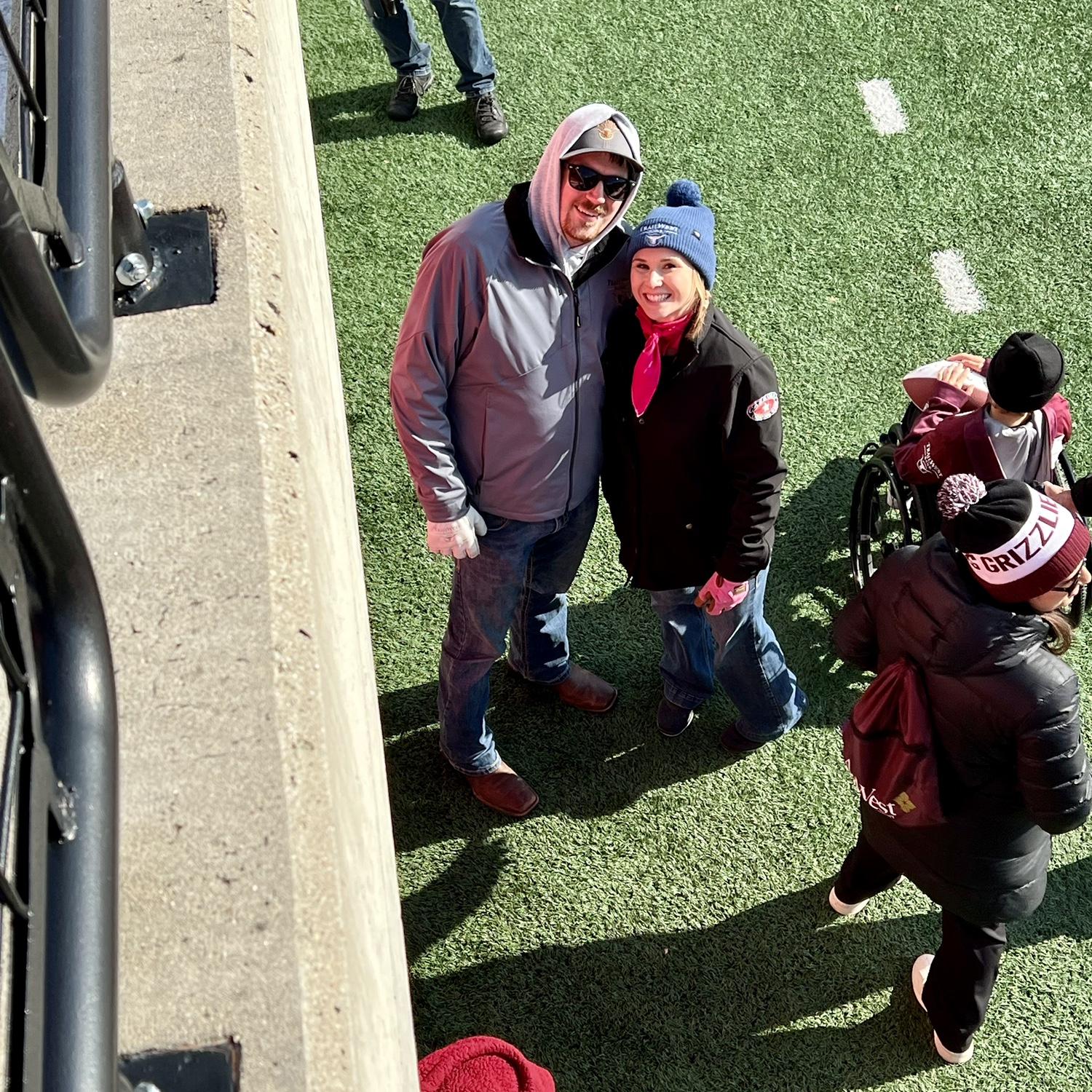 On the field for a Griz game
