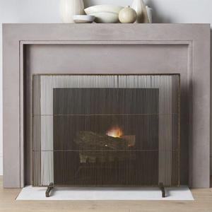 Antiqued Brass Fireplace Screen