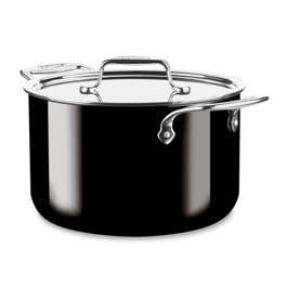 FUSIONTEC™ Natural Ceramic with Steel Core Cookware, Stockpot with lid, 7 quart, Black