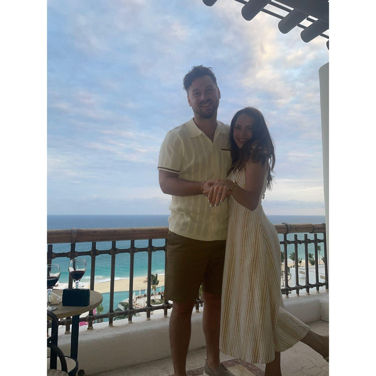 Moments after he popped the question!