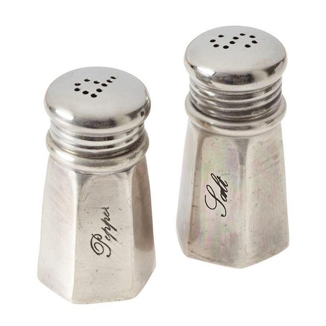 Antique Silver Sentiment Salt & Pepper Shakers