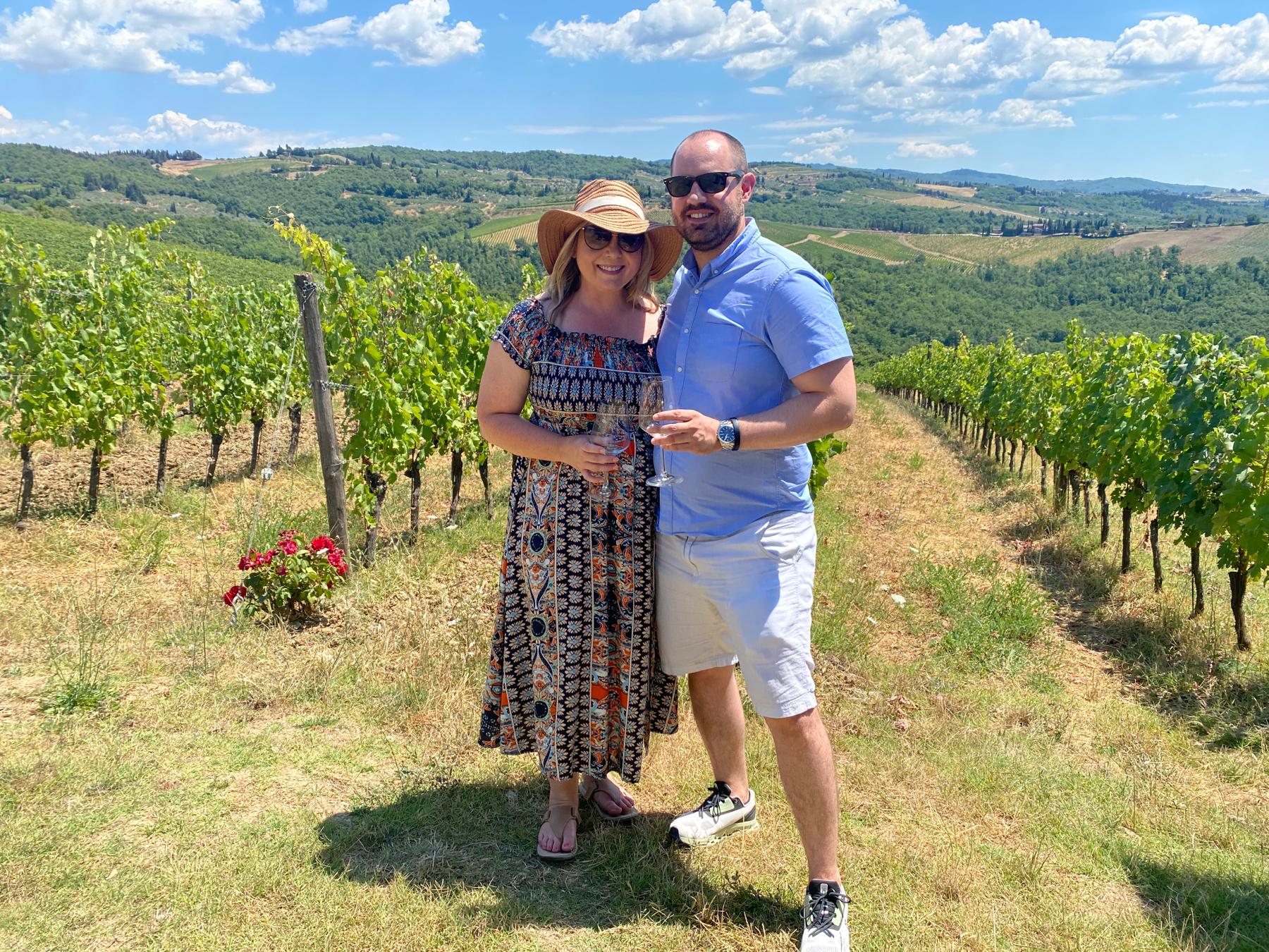 Wine tasting in Tuscany, Italy.