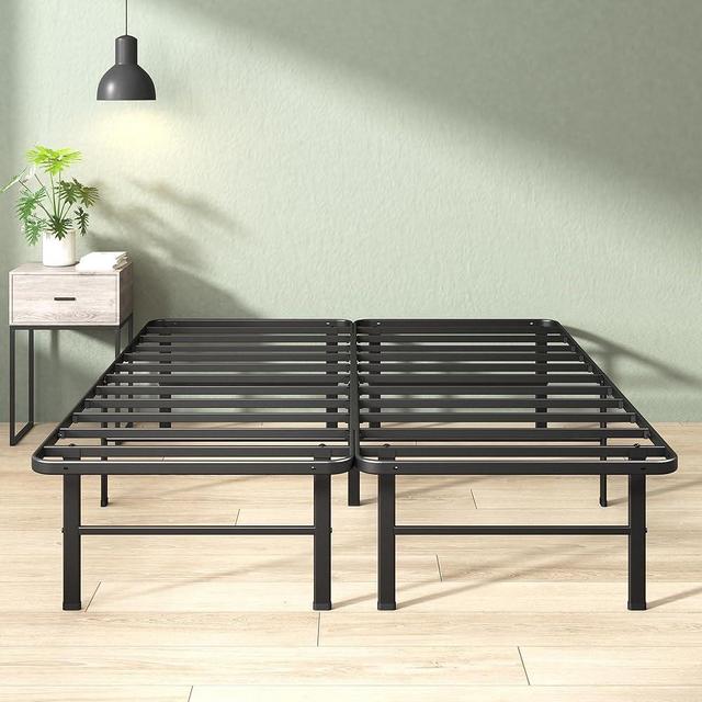 Zinus Rumi 14in Easy SmartBase® Mattress Foundation, Sturdy Metal Bed Frame, No Box Spring Needed, Eco Friendly Packaging, Queen